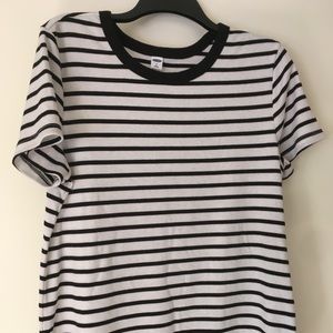 Black and white striped top
